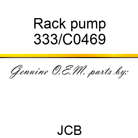 Rack pump 333/C0469