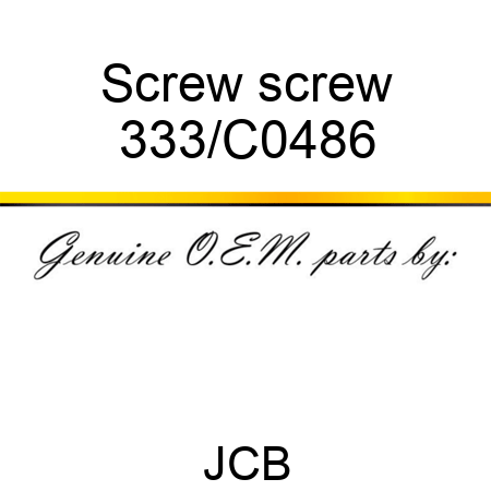 Screw screw 333/C0486
