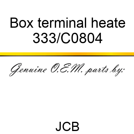 Box terminal heate 333/C0804