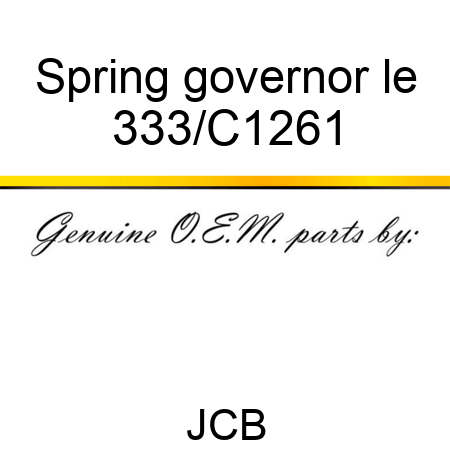 Spring governor le 333/C1261