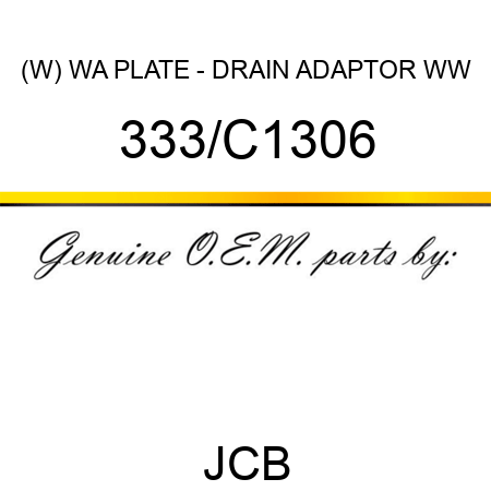 (W) WA PLATE - DRAIN ADAPTOR WW 333/C1306