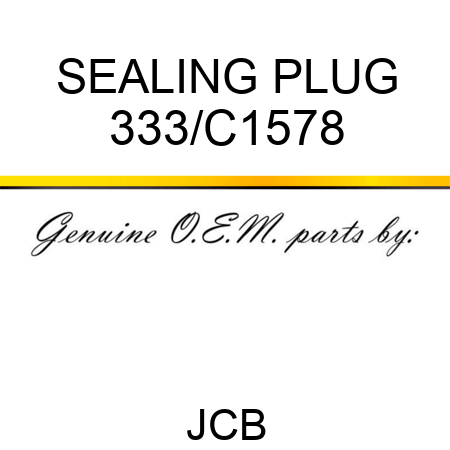 SEALING PLUG 333/C1578