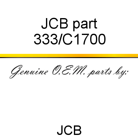 JCB part 333/C1700