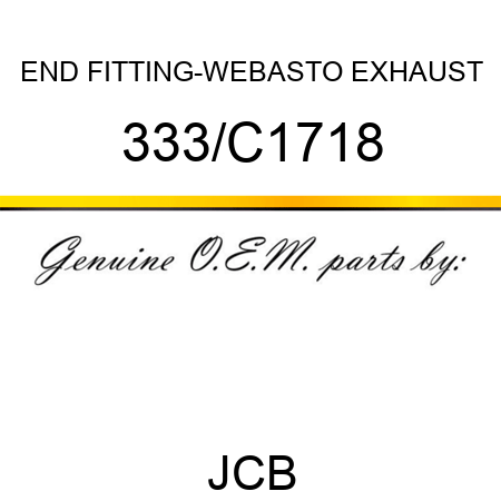 END FITTING-WEBASTO EXHAUST 333/C1718