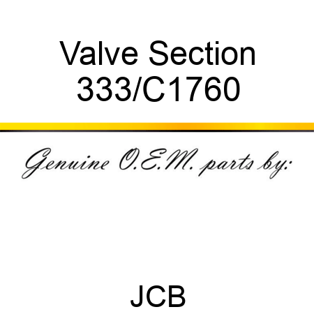 Valve Section 333/C1760