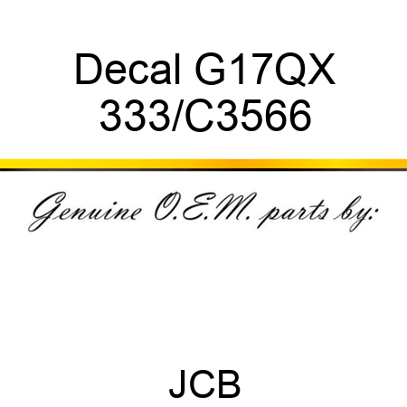 Decal G17QX 333/C3566