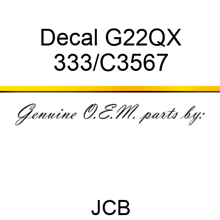 Decal G22QX 333/C3567