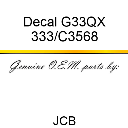 Decal G33QX 333/C3568