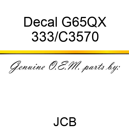 Decal G65QX 333/C3570