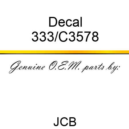 Decal 333/C3578