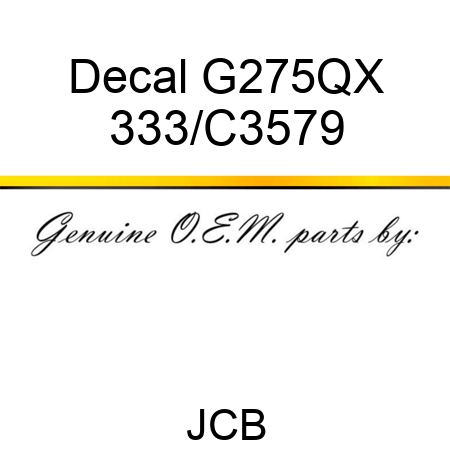 Decal G275QX 333/C3579