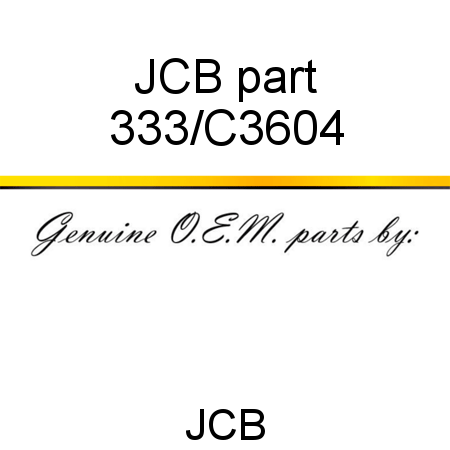 JCB part 333/C3604