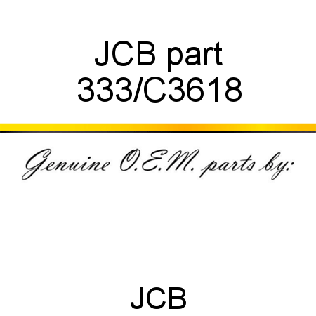 JCB part 333/C3618