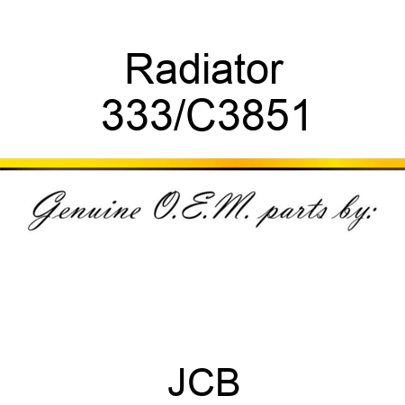 Radiator 333/C3851