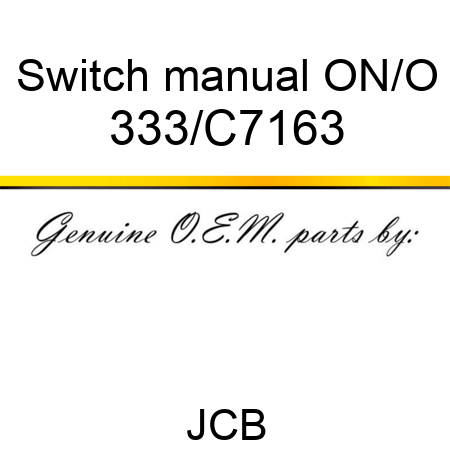 Switch manual ON/O 333/C7163