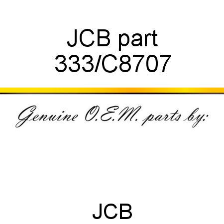 JCB part 333/C8707