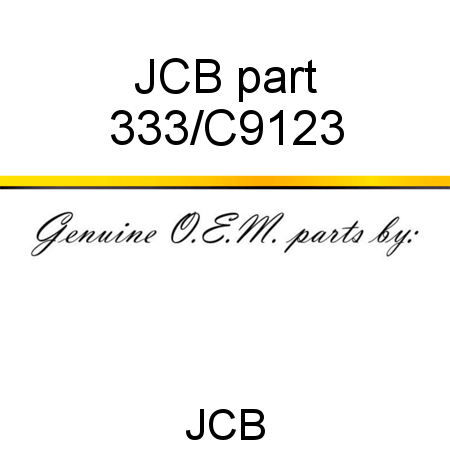 JCB part 333/C9123