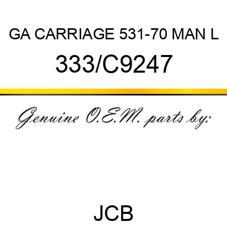 GA CARRIAGE 531-70 MAN L 333/C9247