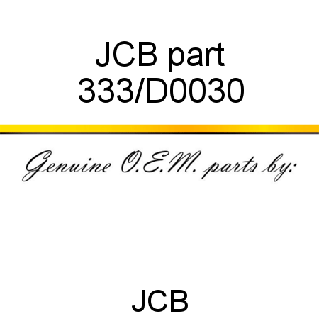 JCB part 333/D0030