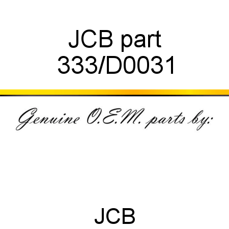 JCB part 333/D0031