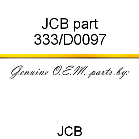 JCB part 333/D0097