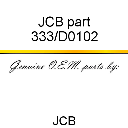 JCB part 333/D0102