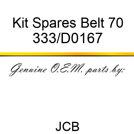 Kit Spares+Belt 70 333/D0167