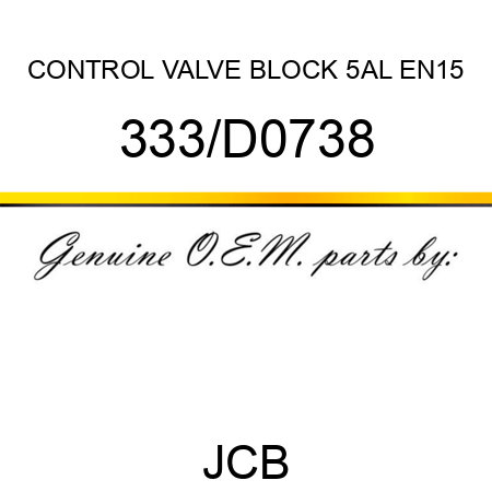 CONTROL VALVE BLOCK 5AL EN15 333/D0738