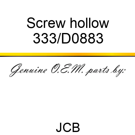 Screw hollow 333/D0883