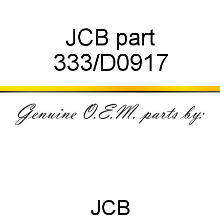 JCB part 333/D0917