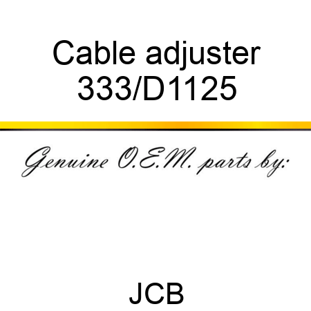 Cable adjuster 333/D1125