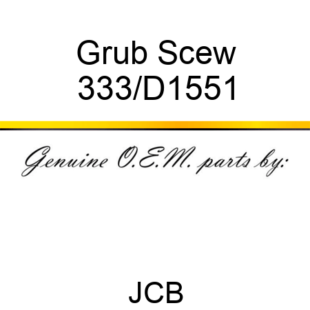 Grub Scew 333/D1551