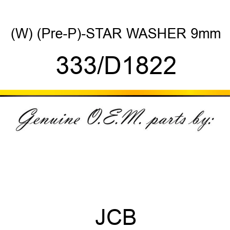 (W) (Pre-P)-STAR WASHER 9mm 333/D1822