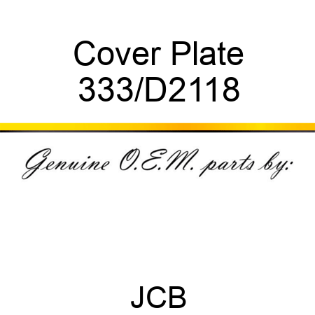 Cover Plate 333/D2118