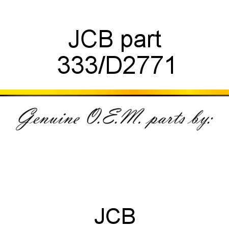 JCB part 333/D2771