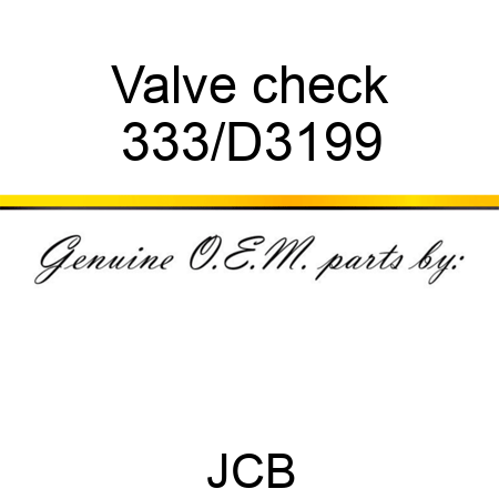 Valve check 333/D3199