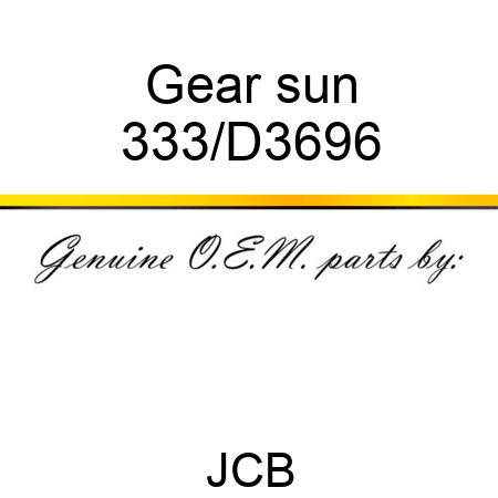 Gear sun 333/D3696