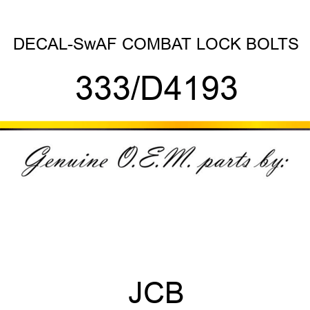 DECAL-SwAF COMBAT LOCK BOLTS 333/D4193