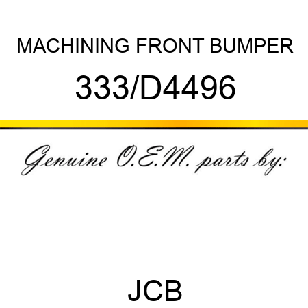 MACHINING FRONT BUMPER 333/D4496