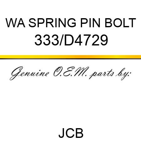 WA SPRING PIN BOLT 333/D4729