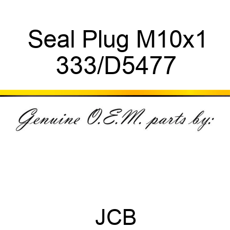 Seal Plug M10x1 333/D5477