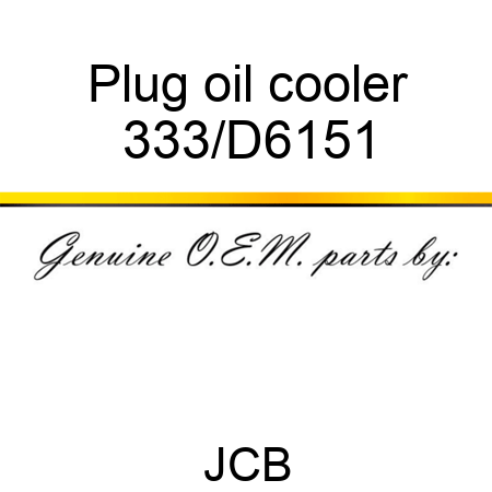 Plug oil cooler 333/D6151