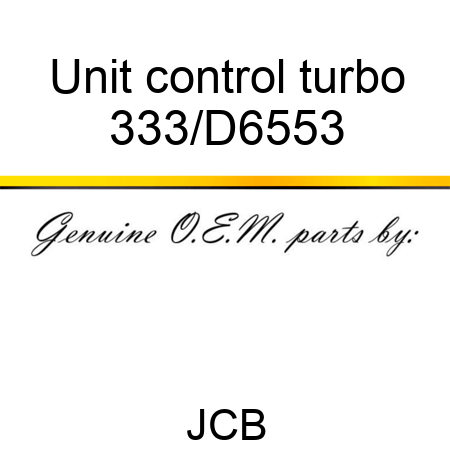 Unit control turbo 333/D6553