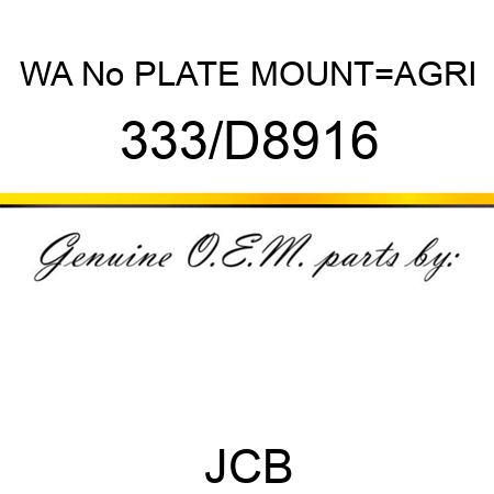 WA No PLATE MOUNT_AGRI 333/D8916