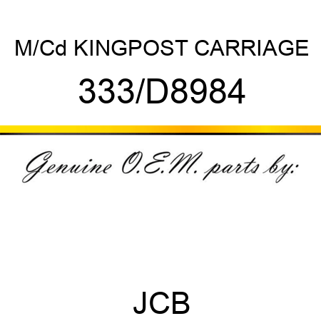 M/Cd KINGPOST CARRIAGE 333/D8984