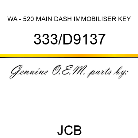 WA - 520 MAIN DASH IMMOBILISER KEY 333/D9137