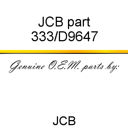 JCB part 333/D9647