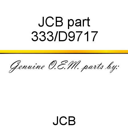JCB part 333/D9717