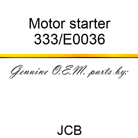 Motor starter 333/E0036