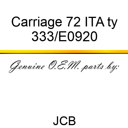 Carriage 72 ITA ty 333/E0920